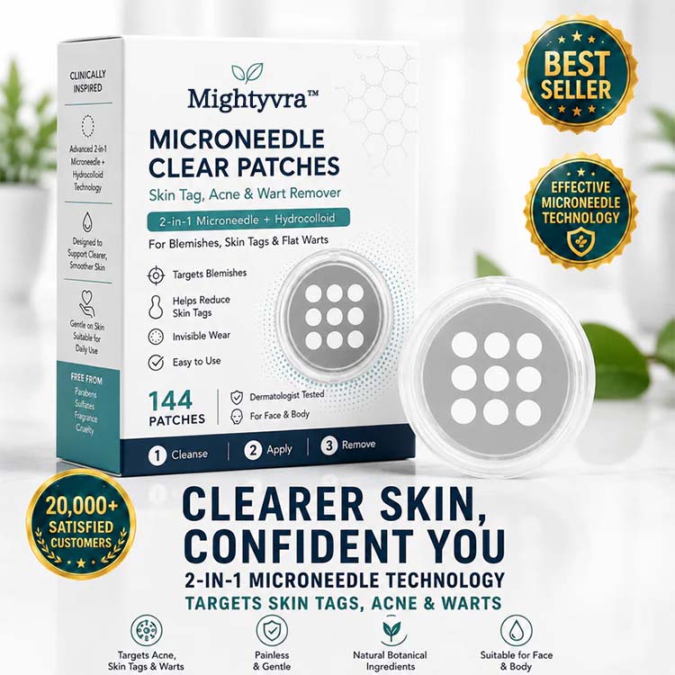 Mightyvra® Microneedle Clear Patches ✨Targets Skin Tags, Acne, Wrinkles & Blemishes