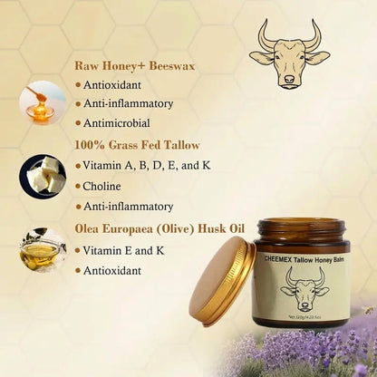 CHEEMEX Grass-Fed Beef Tallow Honey Balm